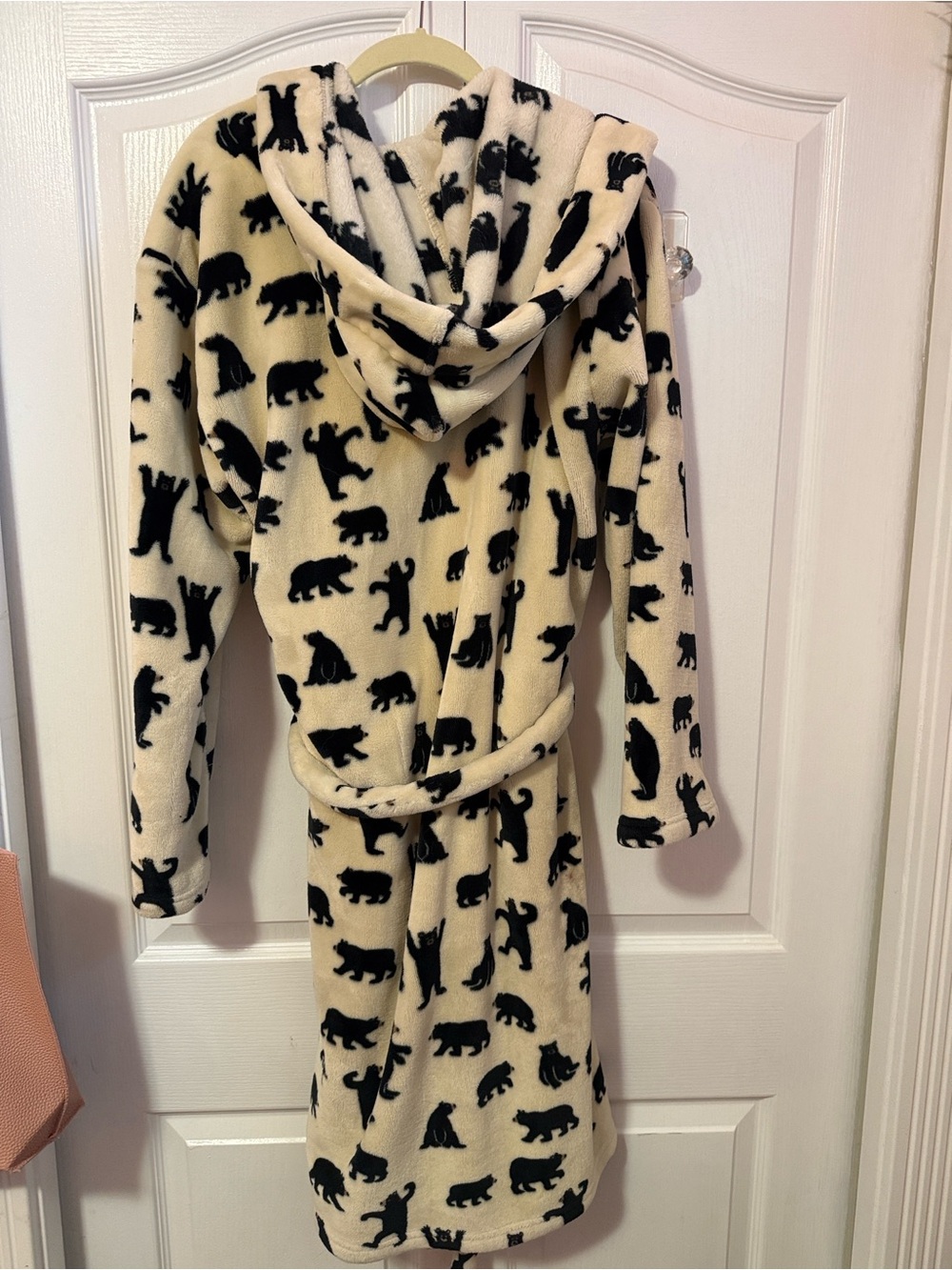 Mom & Me Hooded Fleece Robe with Black Bear Print - Picture 3 of 14